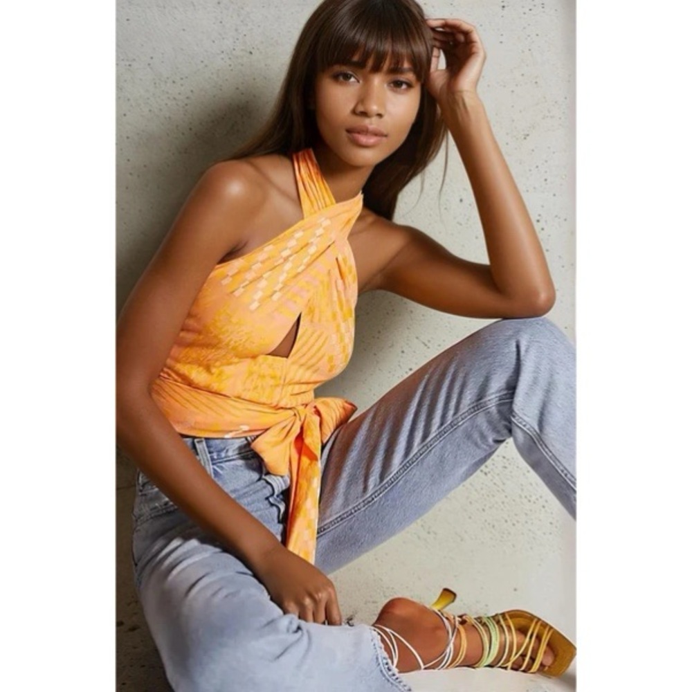 NWT Anthropologie Eva Franco Citrus Knit Halter Top